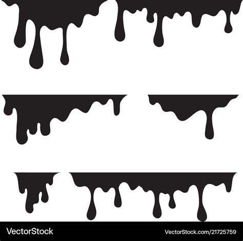 Paint dripping current drops Royalty Free Vector Image