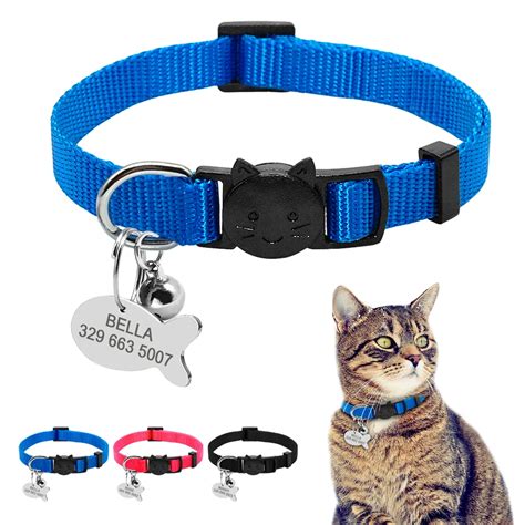 Quick Release Cat Collar Personalized Cats Kitten Breakaway Safety ...