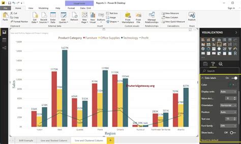 Format Power BI Line and Clustered Column Chart