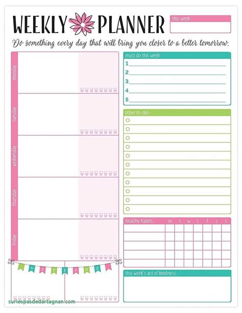 Diy Weekly Planner Template Idealstalist New Of Life Plan Template ...