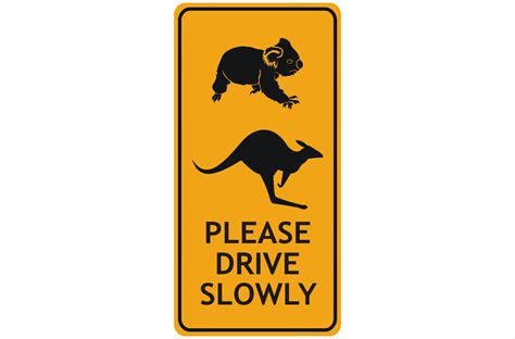 Animal Road Sign - Koala and Kangaroo Road Signs