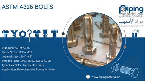 ASTM A325 bolts dimensions, tensile strength, sizes & specifications