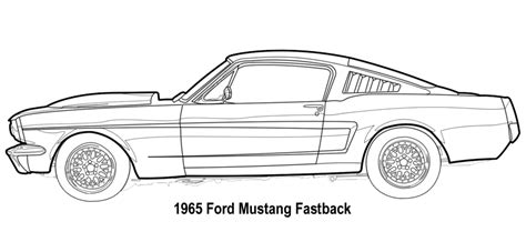 Ford mustang line drawing