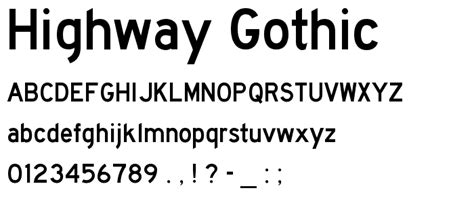 Highway Gothic Font : Basic Sans Serif : pickafont.com