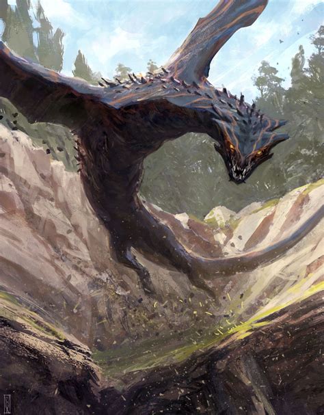 ArtStation - Jumping wyvern, Benjamin Giletti. Illustration jeu de rôle ...