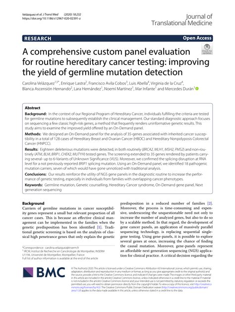 (PDF) A comprehensive custom panel evaluation for routine hereditary ...