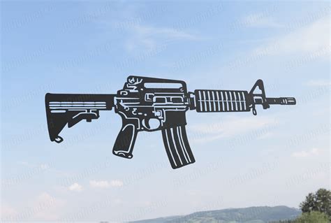 AR-15 Rifle detailed Silhouette SVG File for CNC Plasma - Etsy Israel