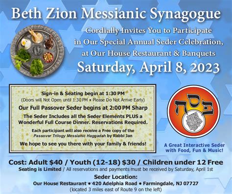 Passover Seder 2023 – Beth Zion