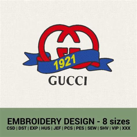 Gucci 1921 logo machine embroidery design files instant download