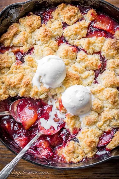 Easy Plum Cobbler - sliced fresh plums topped with a sweet crumbled ...