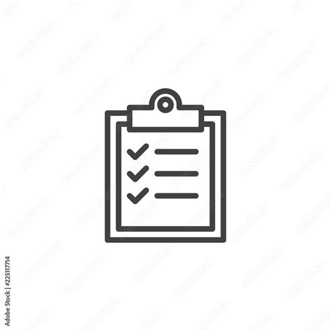 Checklist clipboard outline icon. linear style sign for mobile concept ...