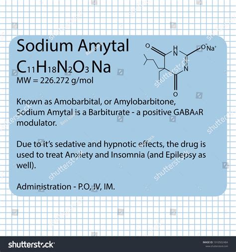 Sodium Amytal Molecular Structure 2d Model: เวกเตอร์สต็อก (ปลอดค่า ...