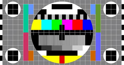 SMPTE color bars: common NTSC test pattern