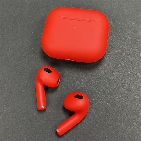 Airpods 3 Red Matte Original Apple Airpods Painted - Etsy