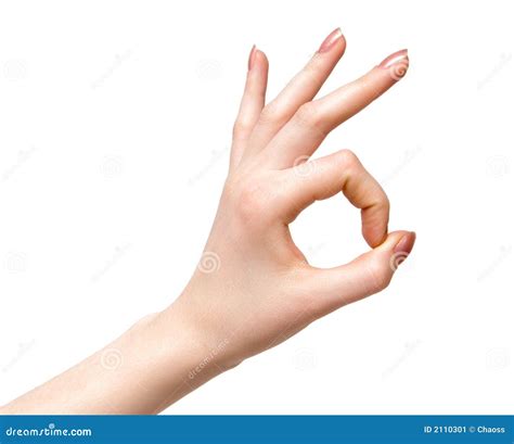 Woman Hand Ok Sign. Stock Image - Image: 2110301