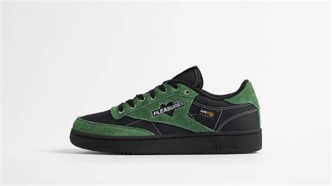 Reebok x PLEASURES Club C 85 (Black & Pine Green) | END. Launches