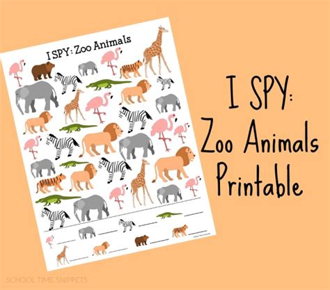 zoo animals i spy free printable school time snippets - zoo theme i spy ...