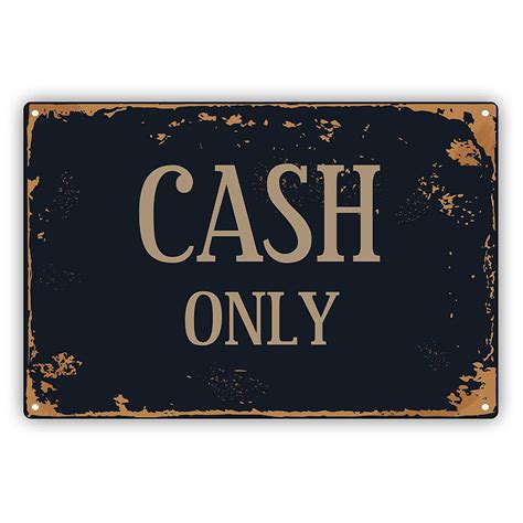 CASH ONLY Shop Bar Restaurent Accounts Hospital Vintage DÃ©cor Aluminum ...