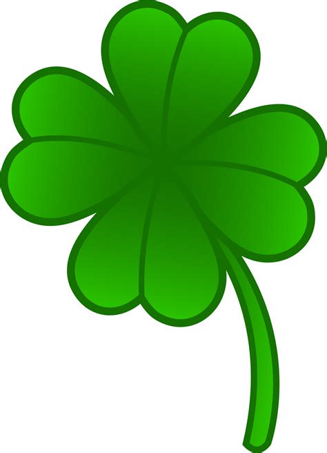 Green Four Leaf Clover - Free Clip Art