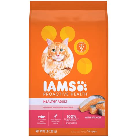 IAMS PROACTIVE HEALTH Healthy Adult Dry Cat Food with Salmon, 16 lb ...