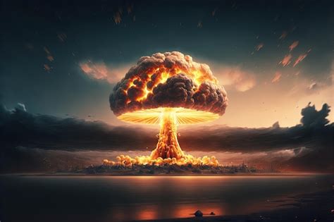 Premium Photo | Nuclear explosion. atom bomb explosion and mushroom ...