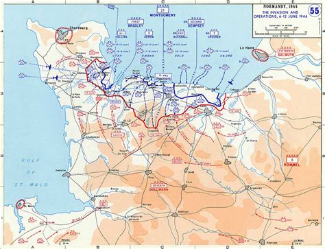 WW2 map of the D-Day invasion on June 6 1944