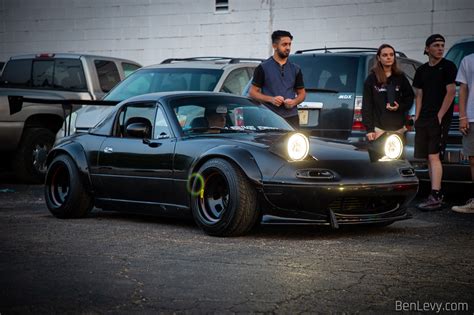 Black NA Miata on Wide Steel Wheels - BenLevy.com