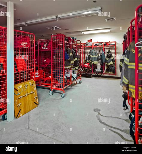 Fire Station Equipment Room Stock Photo - Alamy