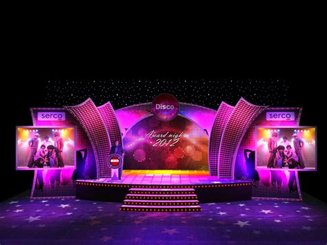 Serco event stage | Stage backdrop design, Stage set design, Stage design