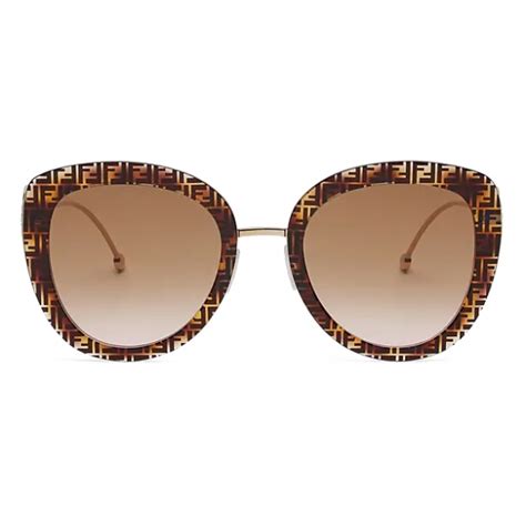 Fendi - F is Fendi - Round Sunglasses - Havana - Sunglasses - Fendi ...