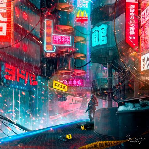 Cyberpunk city concept art, by me : ImaginaryCityscapes