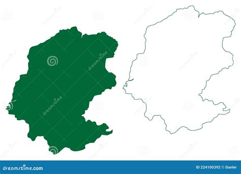 Banswara District Rajasthan State, Republic of India Map Vector ...