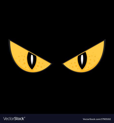 Wild spooky monster eyes isolated Royalty Free Vector Image