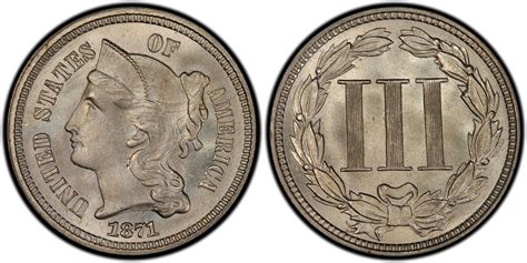 1871 3CN (Regular Strike) Three Cent Nickel - PCGS CoinFacts