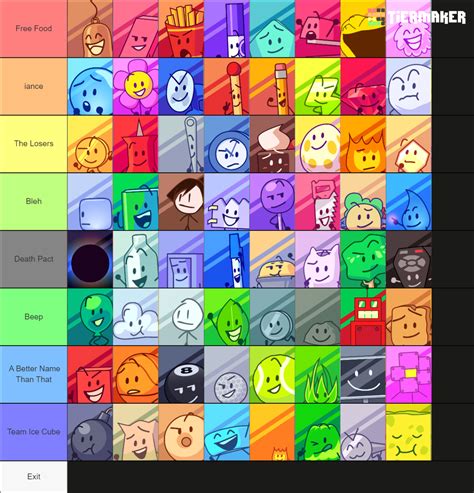 All Bfdi Characters List