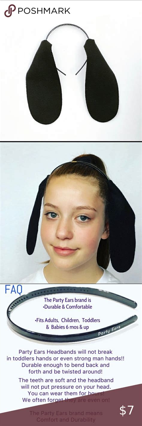 NEW! Black Long Floppy Puppy Dog Ears headband | Dog ears headband, Ear ...