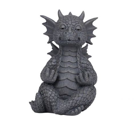 Meditation Small Dragon Garden Statue | 5 Inch Resin Dragon Statue