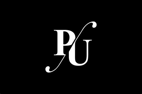 PU Monogram Logo Design By Vectorseller | TheHungryJPEG.com