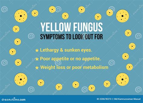 Yellow Fungus Disease Symptoms Infographic And Fungus Symbols On Blue ...