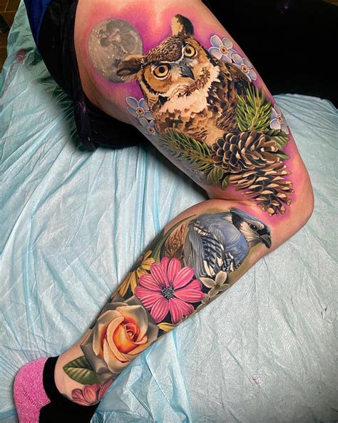 Owl & Blue Jay Leg Sleeve