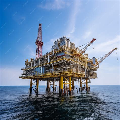 Premium AI Image | Offshore oil and rig platform in sunset or sunrise ...