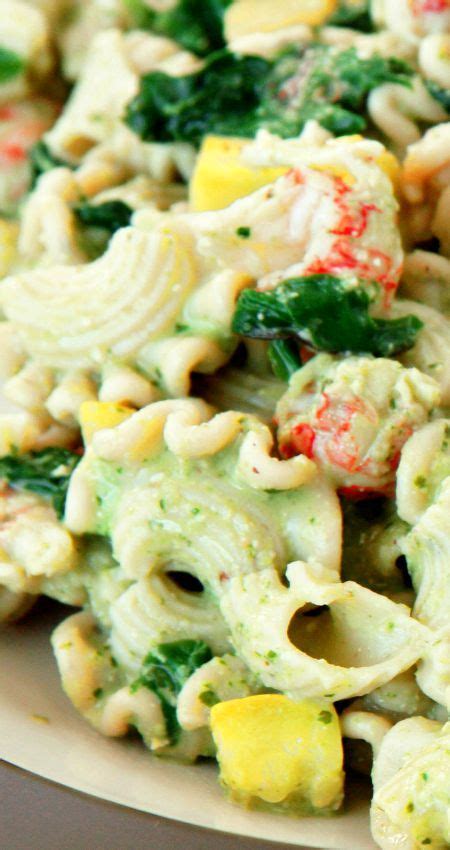 Garlic Chive Pesto Pasta with Langostino Lobster | Langostino recipes ...