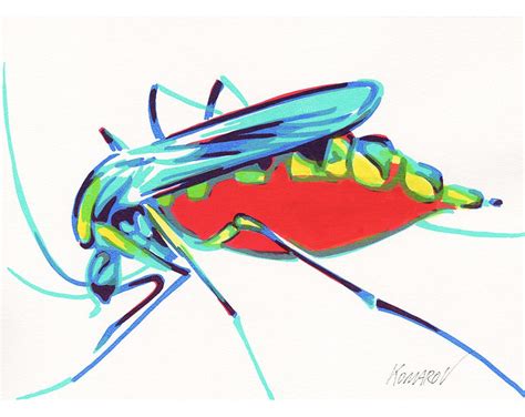 Mosquito painting original art Insect wall art Entomology art | Etsy