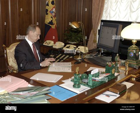 Russian President Vladimir Putin in his Kremlin office Stock Photo - Alamy