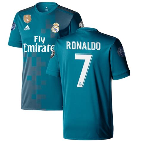 adidas Cristiano Ronaldo Real Madrid Teal 2017/18 Third Replica Jersey