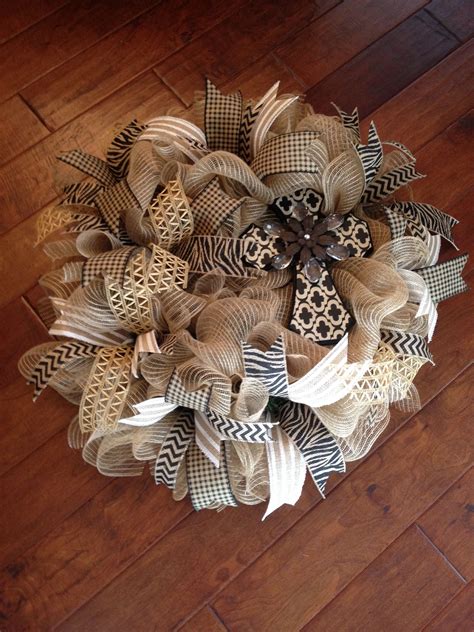 Burlap Deco Mesh Wreath with Cross | Wreaths, Wreath crafts, Wreath decor