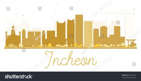 Incheon City Skyline Golden Silhouette Vector Stock Vector (Royalty ...