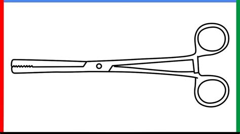 How to draw Sponge Holding Forceps step by step for beginners - YouTube