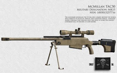 McMillan TAC-50 long range sniper rifle (USA)