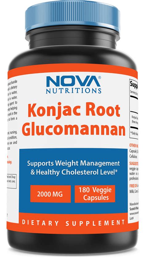 Nova Nutritions Konjac Root 2000 mg per serving 180 Vcaps - Walmart.com